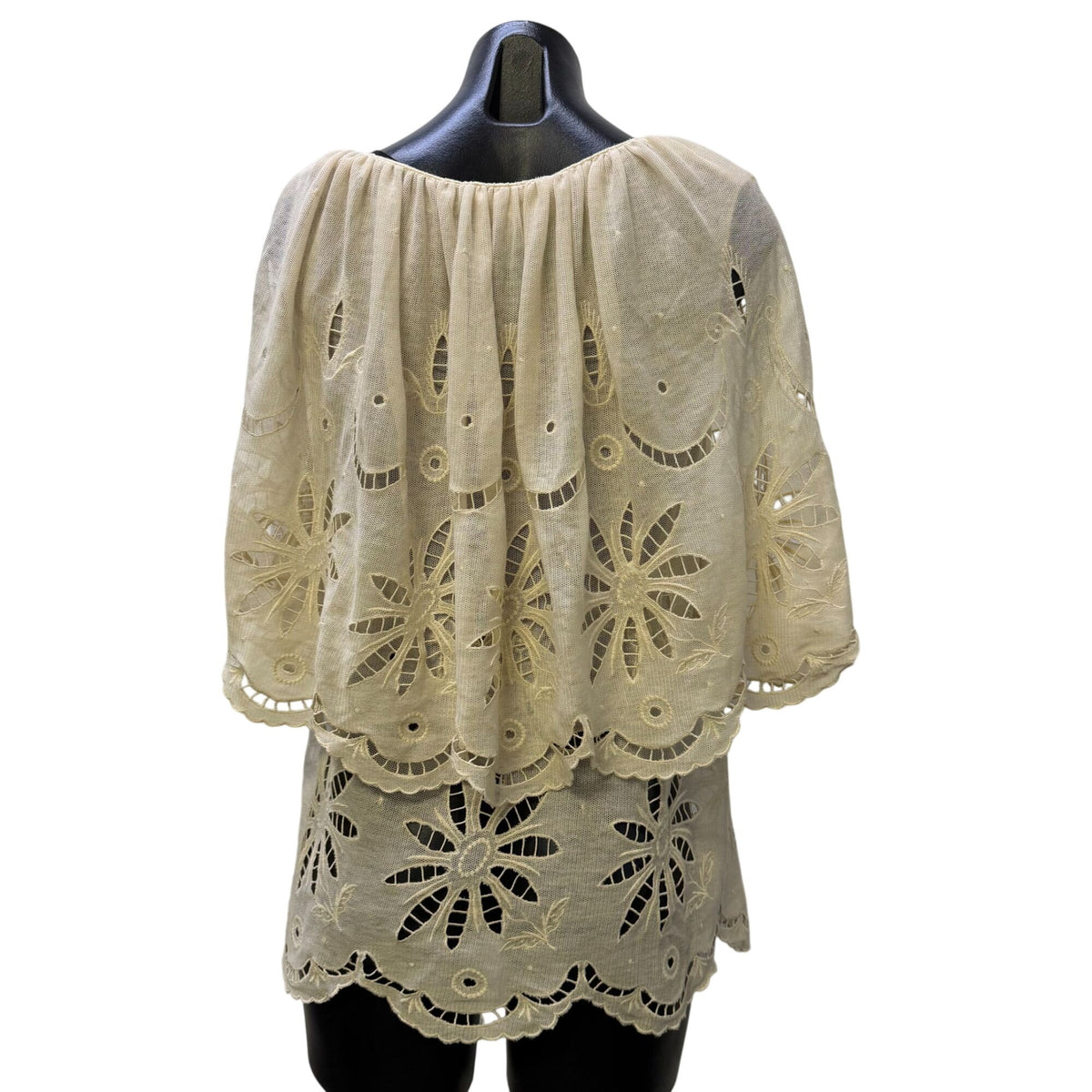 The GREAT Cream Embroidered Blouse Size 2