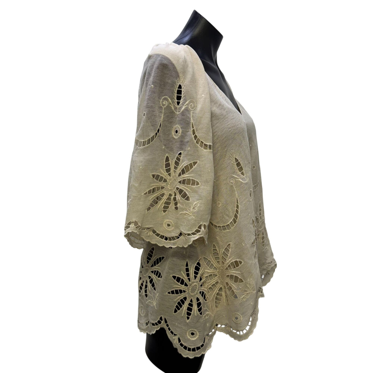 The GREAT Cream Embroidered Blouse Size 2