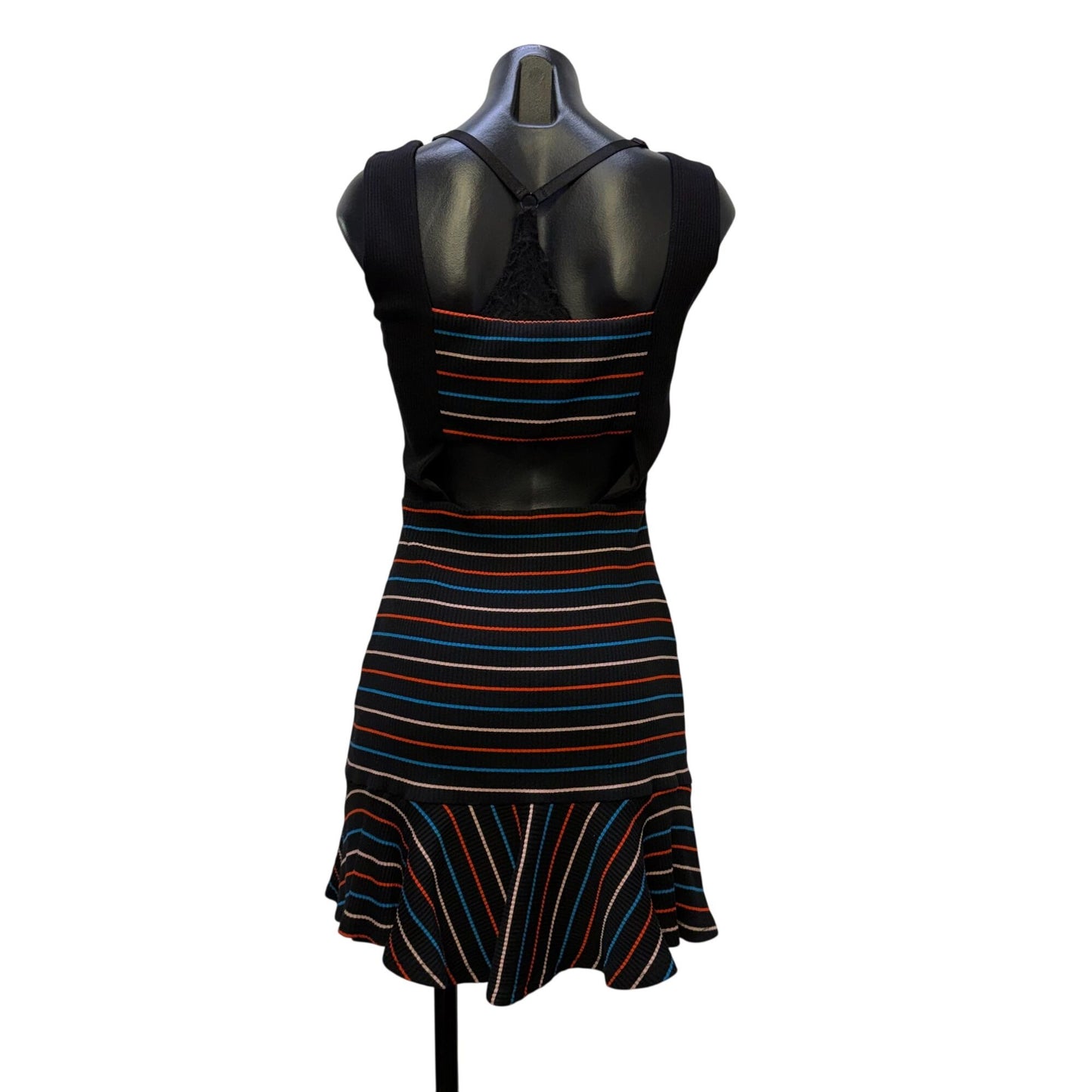 NWT Elliatt Clarina Dress Black Multi Striped Size S