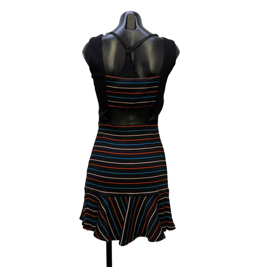 NWT Elliatt Clarina Dress Black Multi Striped Size S
