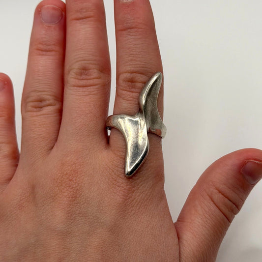 Abstract Sterling Silver Ring Size 9.5