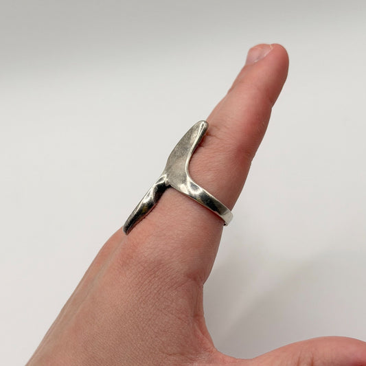 Abstract Sterling Silver Ring Size 9.5