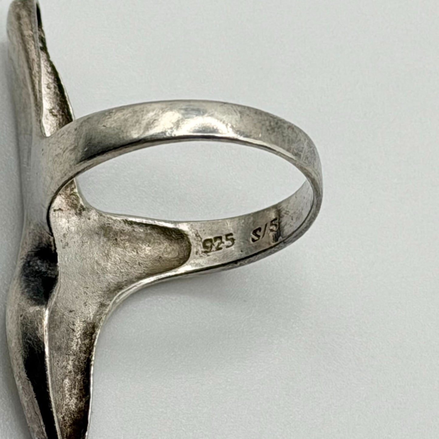 Abstract Sterling Silver Ring Size 9.5