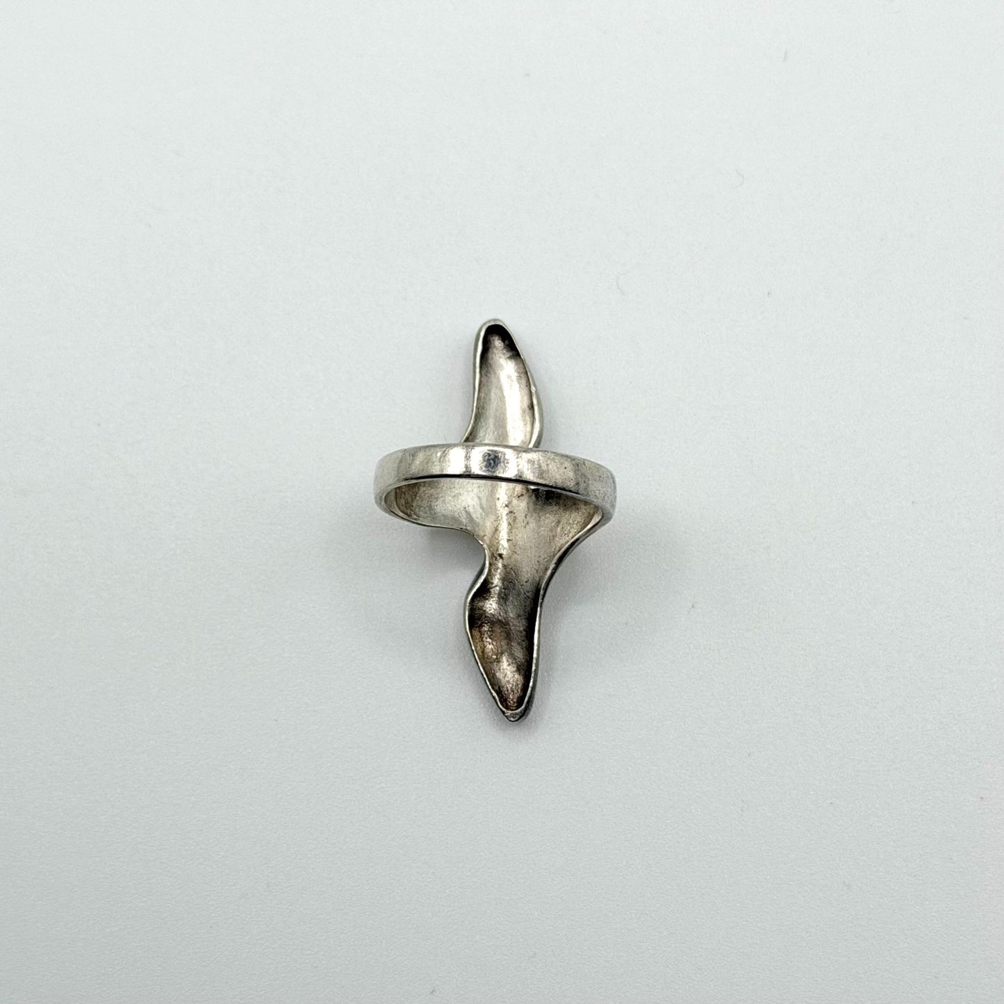 Abstract Sterling Silver Ring Size 9.5