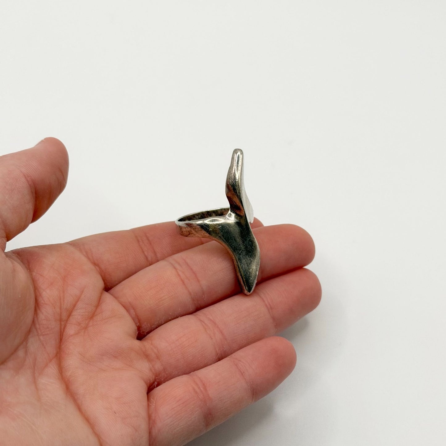 Abstract Sterling Silver Ring Size 9.5