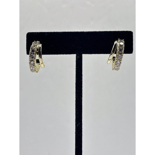 Kendra Scott Gold & Crystal Pave Huggie Hoop Earrings