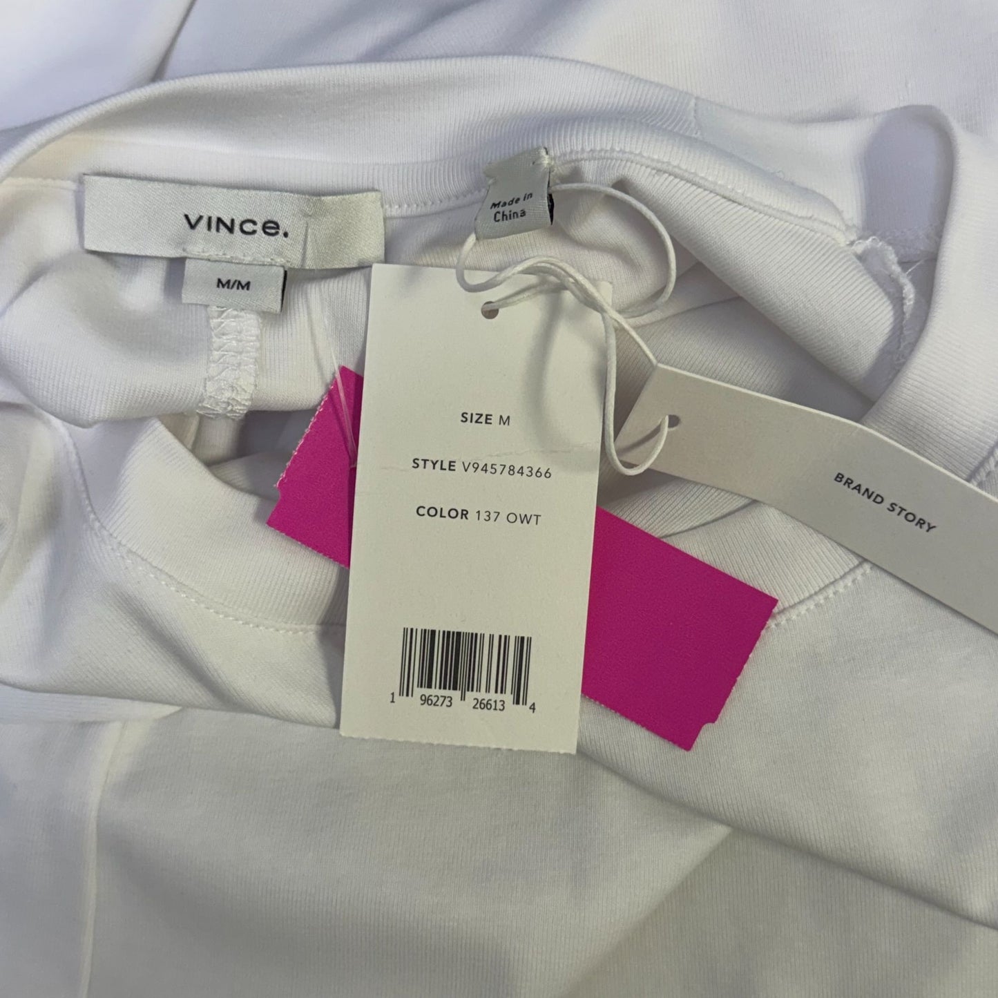 NWT Vince White Belted Sleeveless Dress Size M