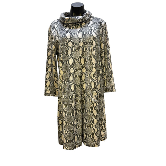 NWT Tyler Boe Snake Print Dress Gray Cowl Neck M