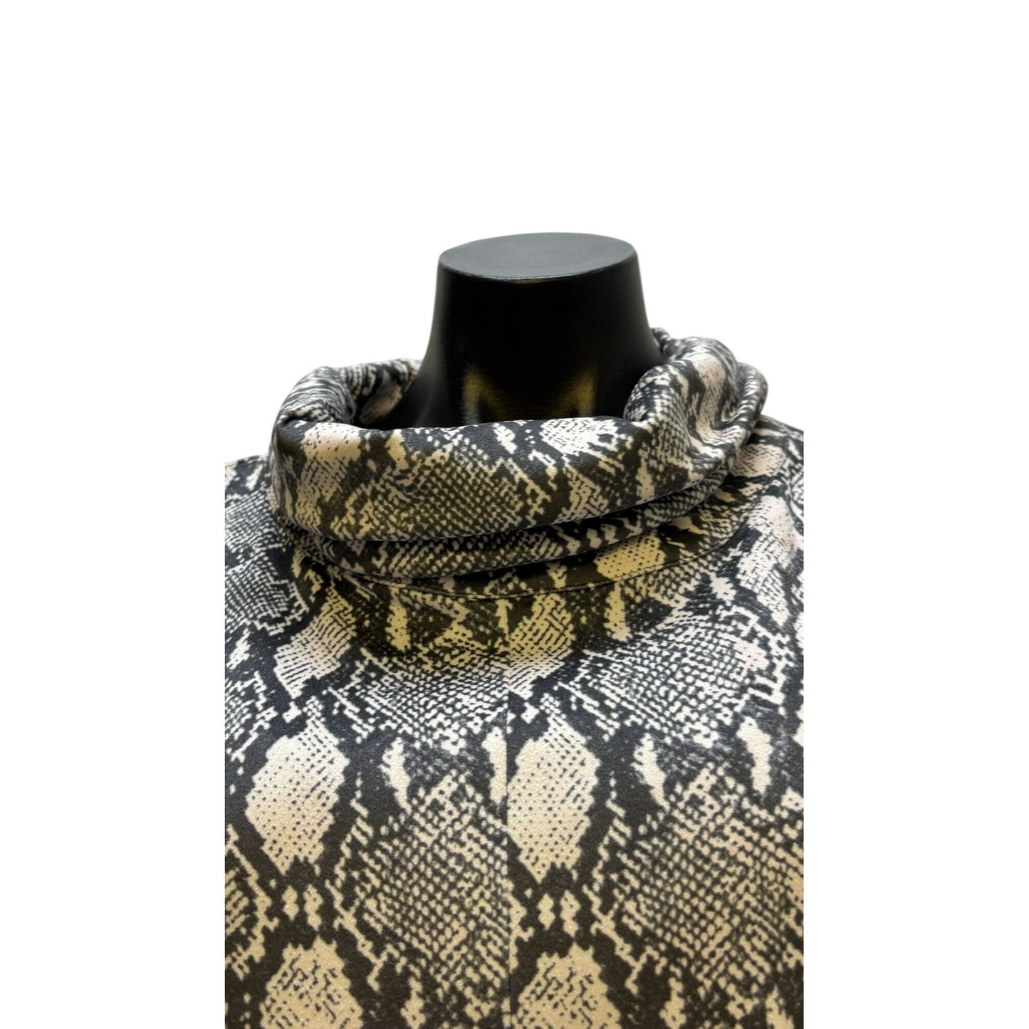 NWT Tyler Boe Snake Print Dress Gray Cowl Neck M