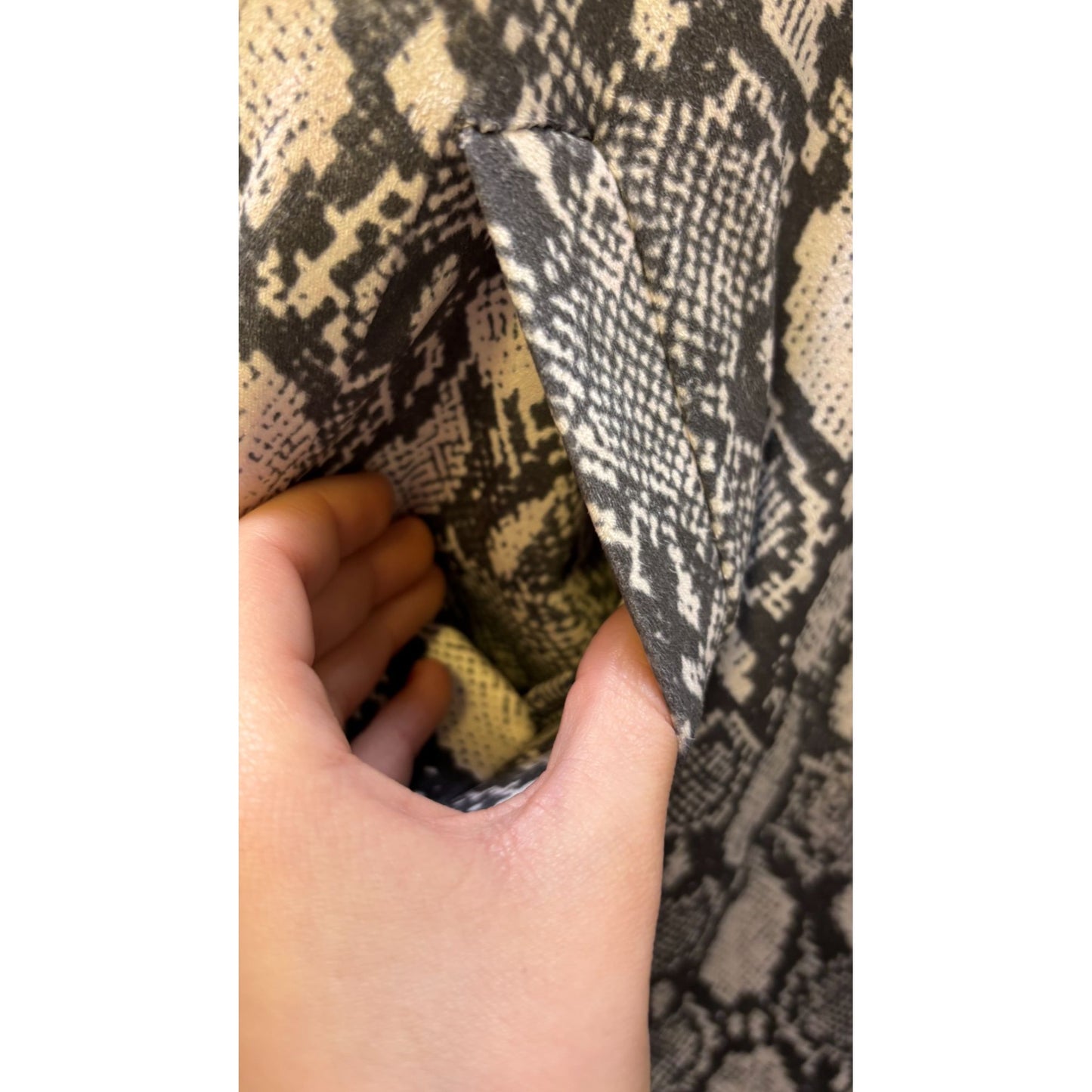 NWT Tyler Boe Snake Print Dress Gray Cowl Neck M