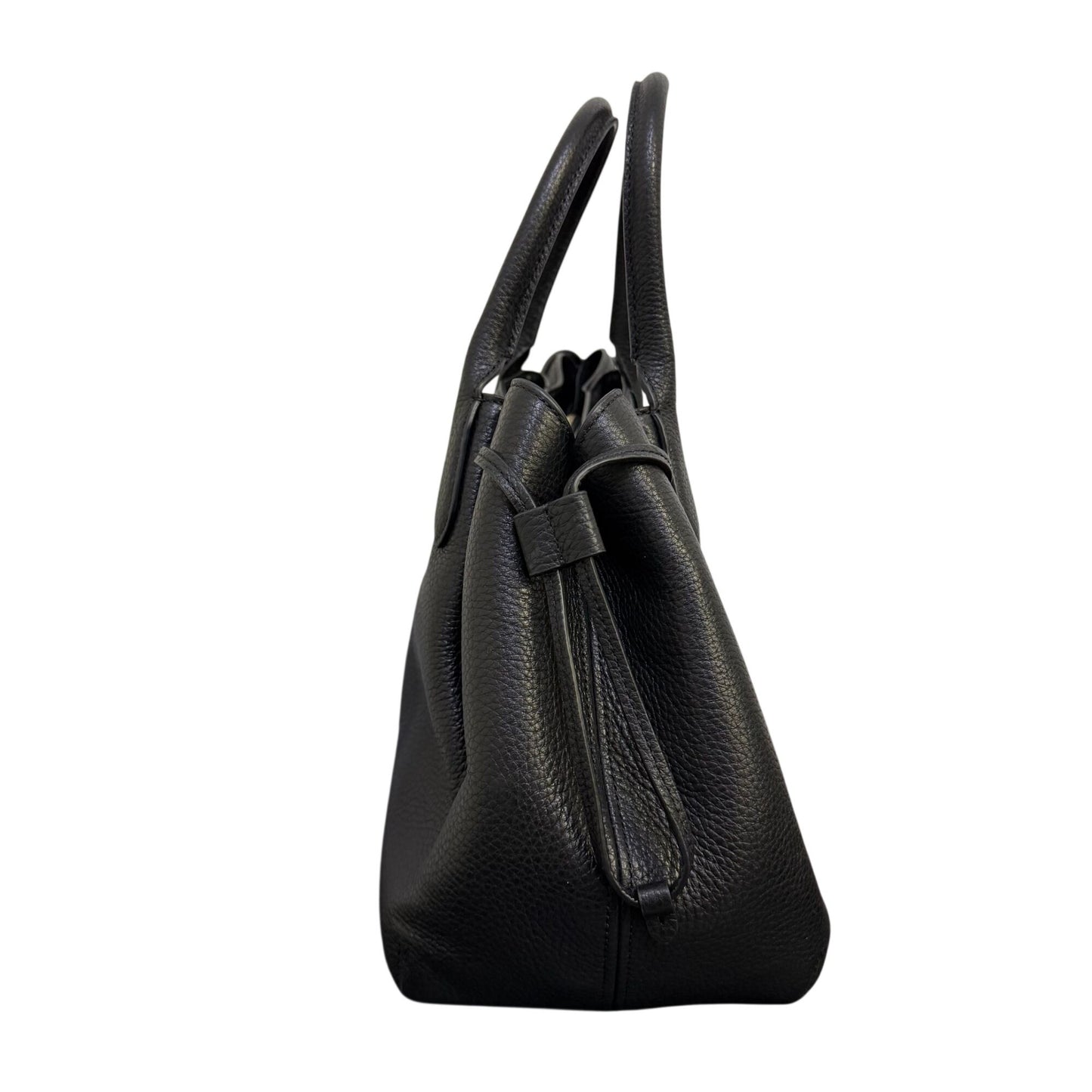 Kate Spade Black Pebbled Leather Satchel Bag With Adjustable Crossbody Strap