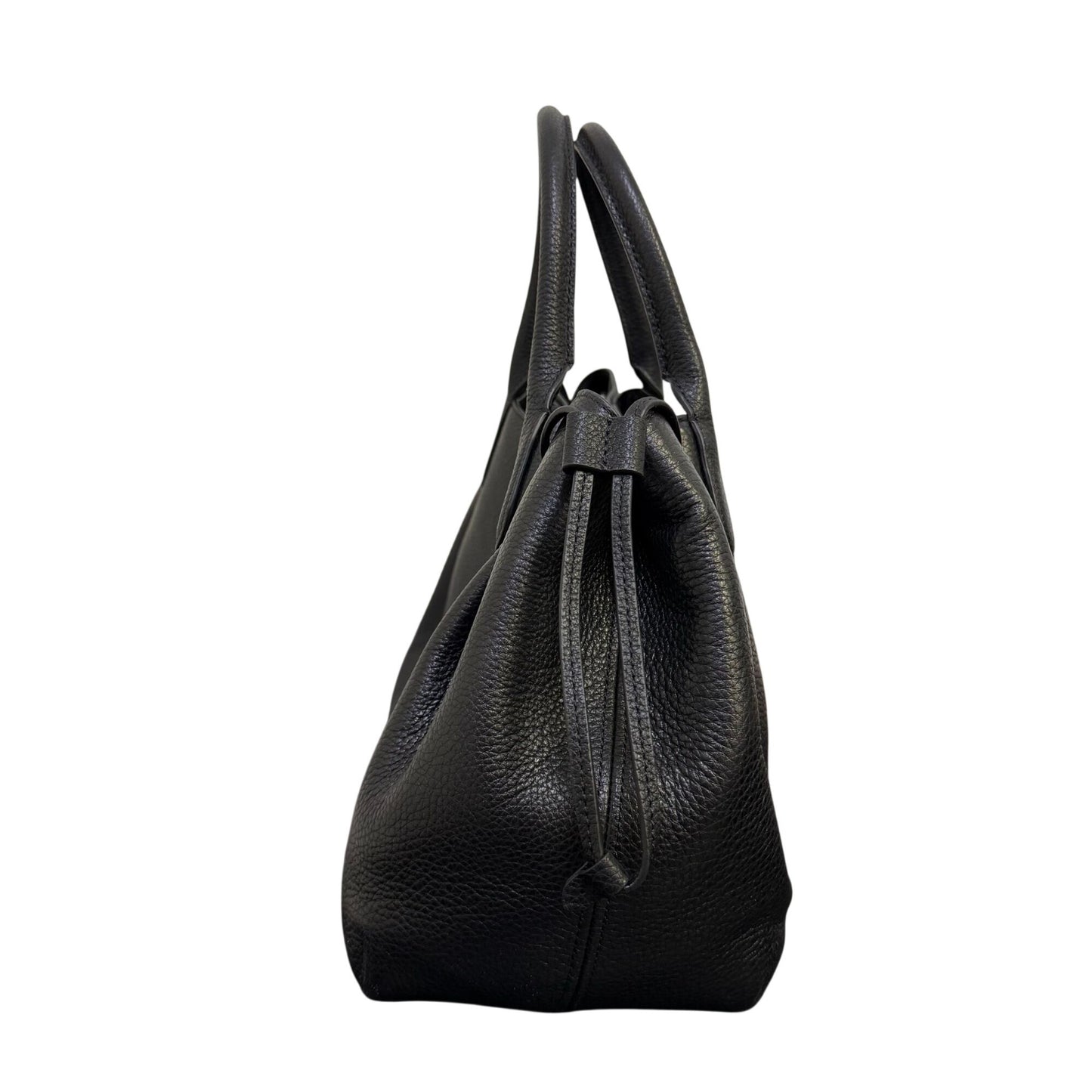 Kate Spade Black Pebbled Leather Satchel Bag With Adjustable Crossbody Strap