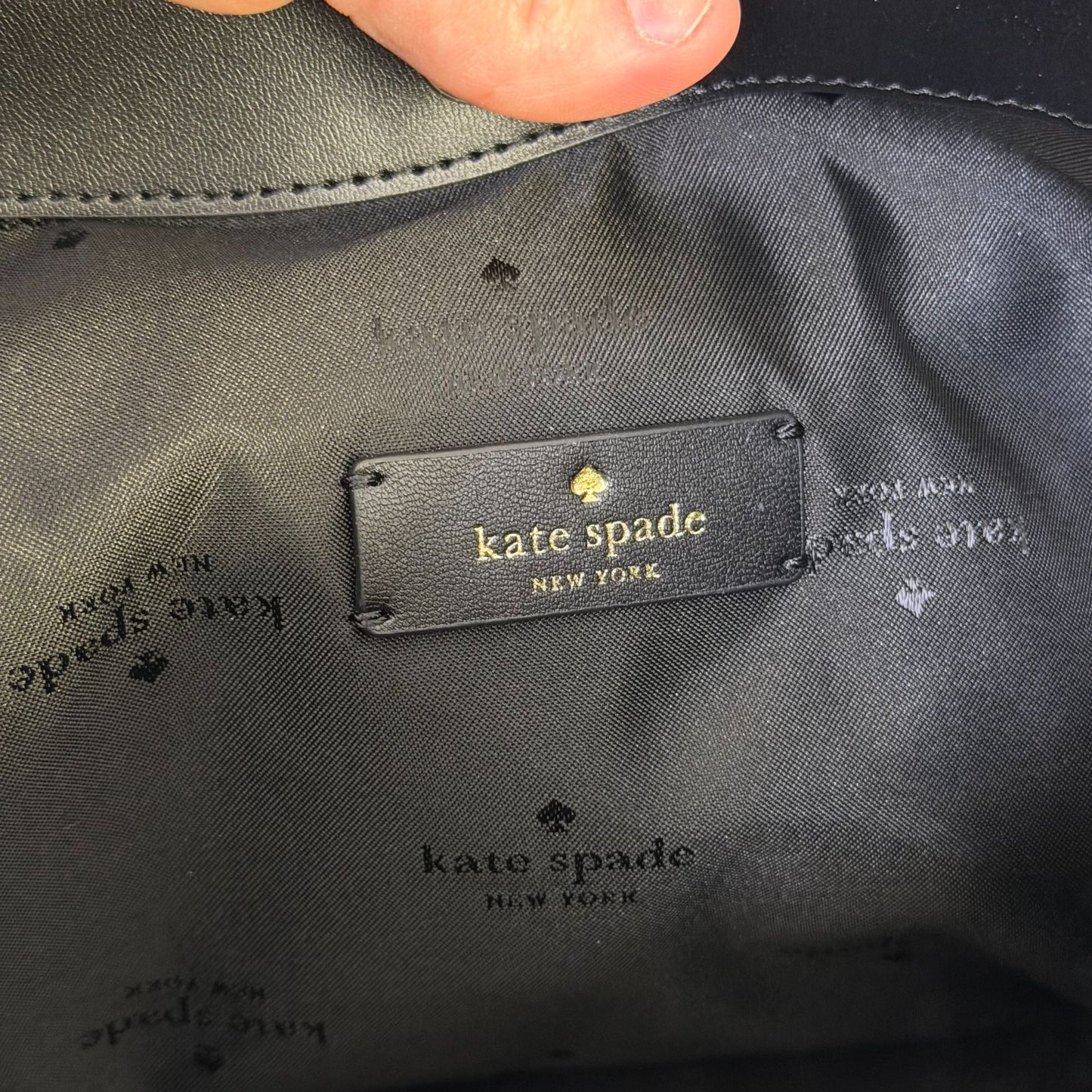 Kate Spade Black Pebbled Leather Satchel Bag With Adjustable Crossbody Strap