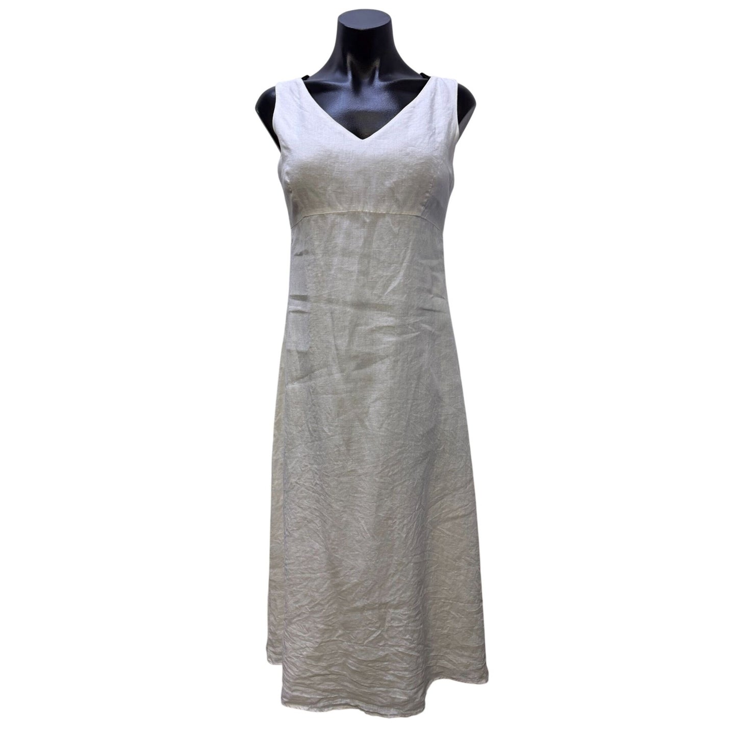 Banana Republic White Linen Sleeveless Midi Dress Size 4