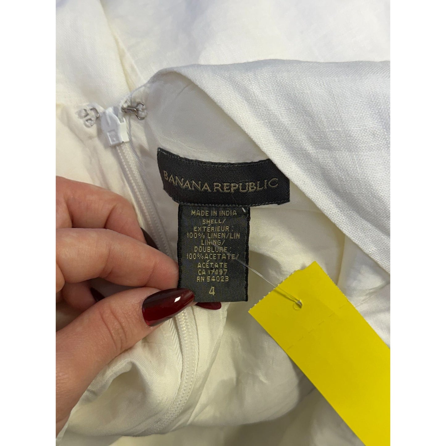 Banana Republic White Linen Sleeveless Midi Dress Size 4
