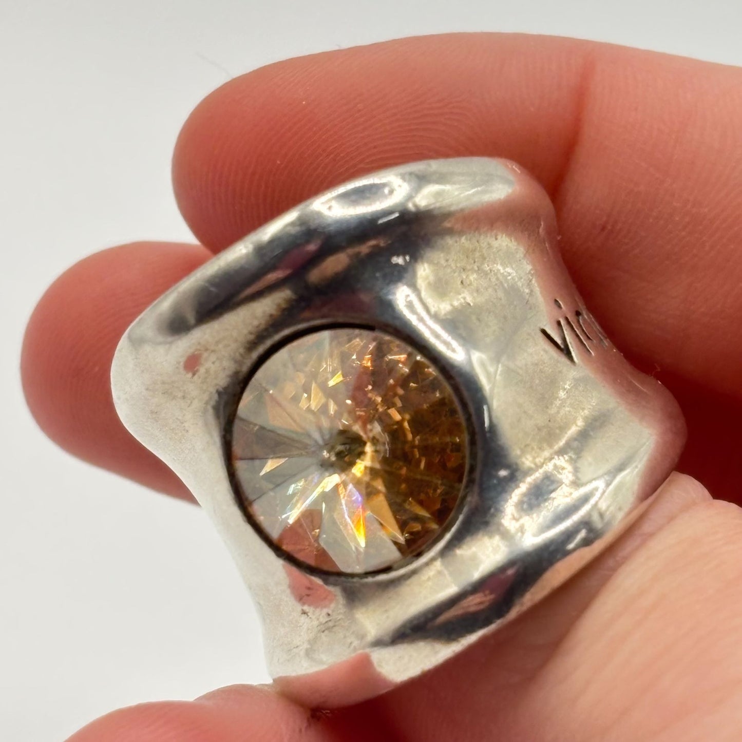 Vidda Sterling Silver Citrine Statement Ring Modern Design