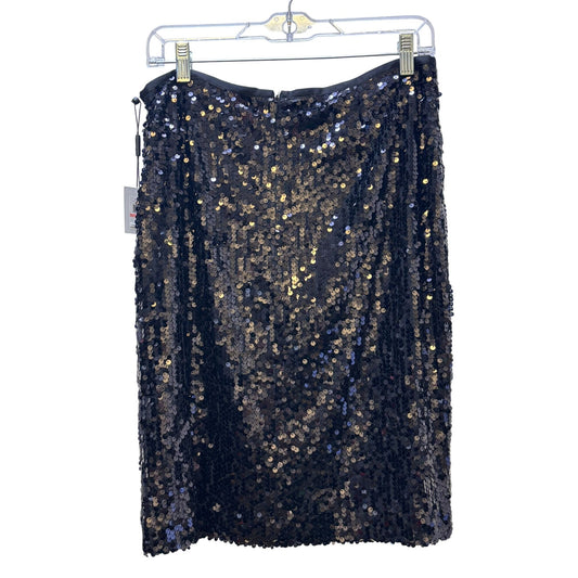 NWT Calvin Klein Black Sequin Pencil Skirt Sparkle Evening 10