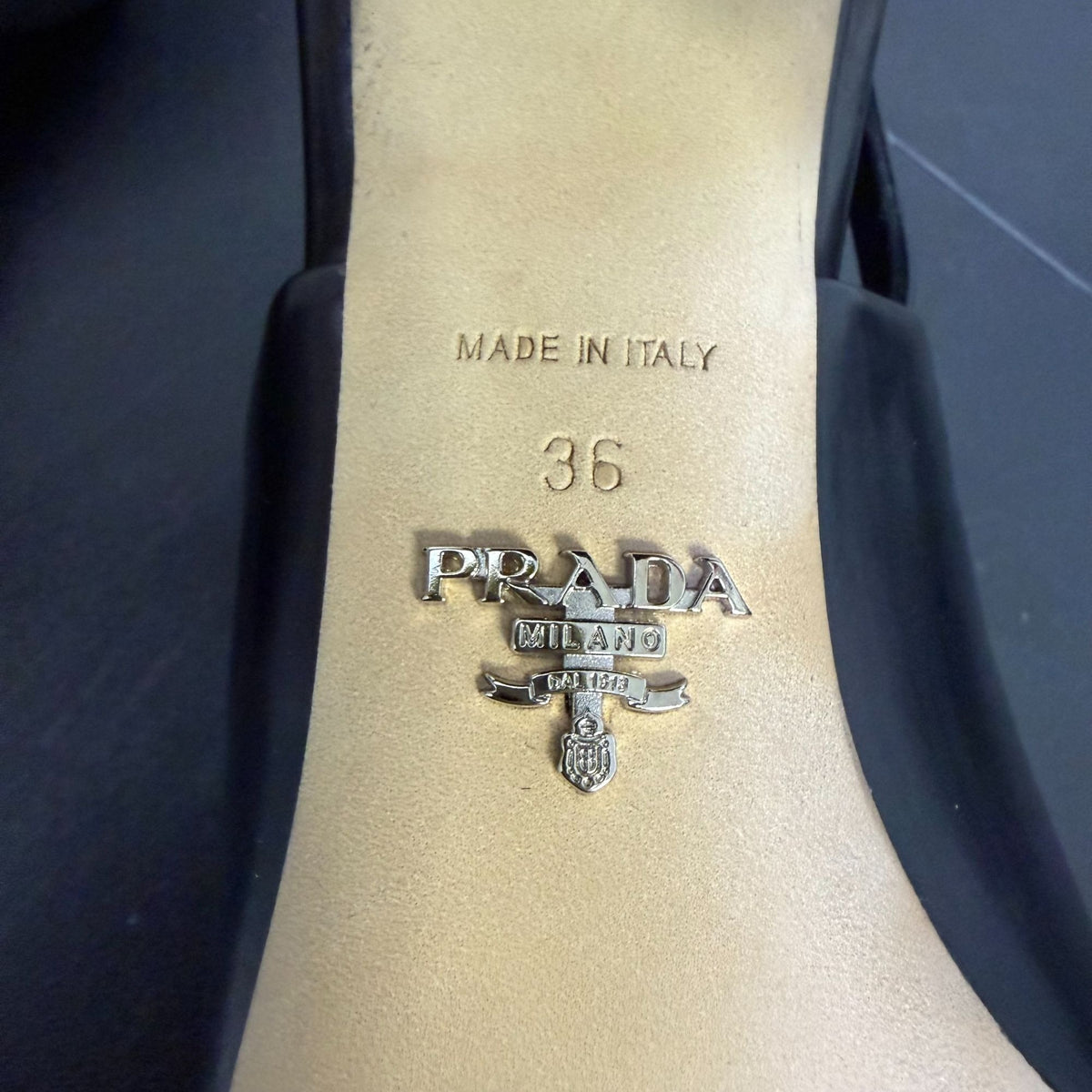 Prada Black Slingback Heeled Mules Size 36/6
