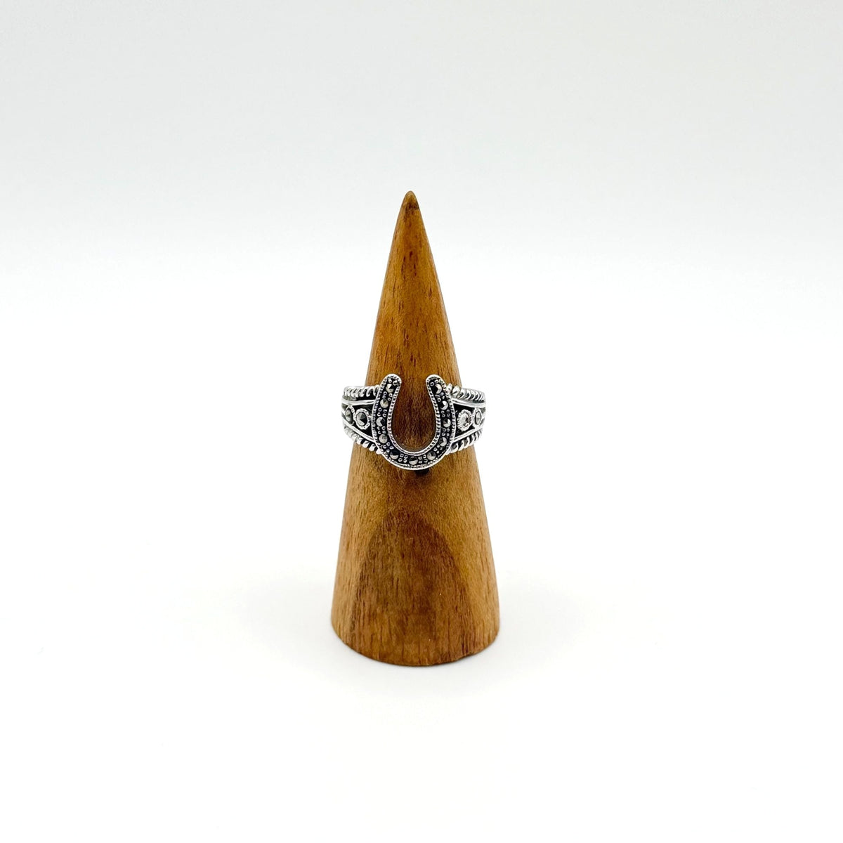 R.S. Covenant Marcasite Horseshoe Silver Ring Size 7.5