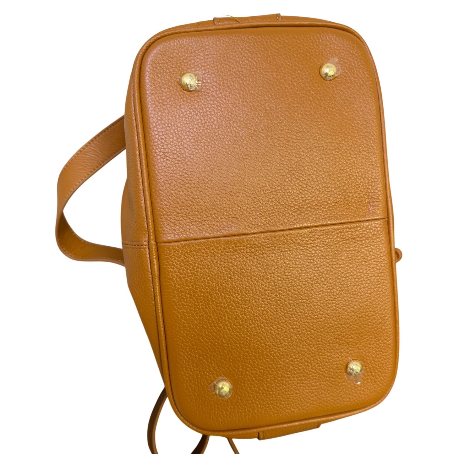 Ora Delphine Brown Leather Shoulder Bag With Gold Hardware