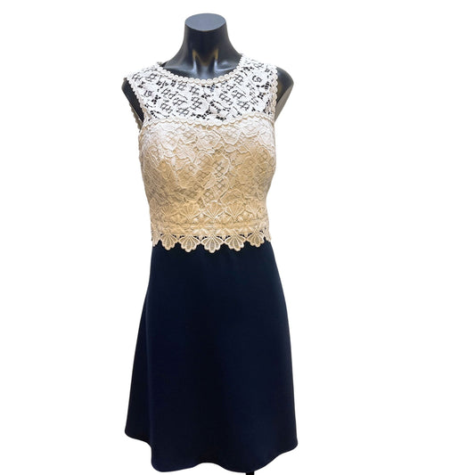Lilly Pulitzer Sleeveless Lace Top Dress With Navy Skirt 10