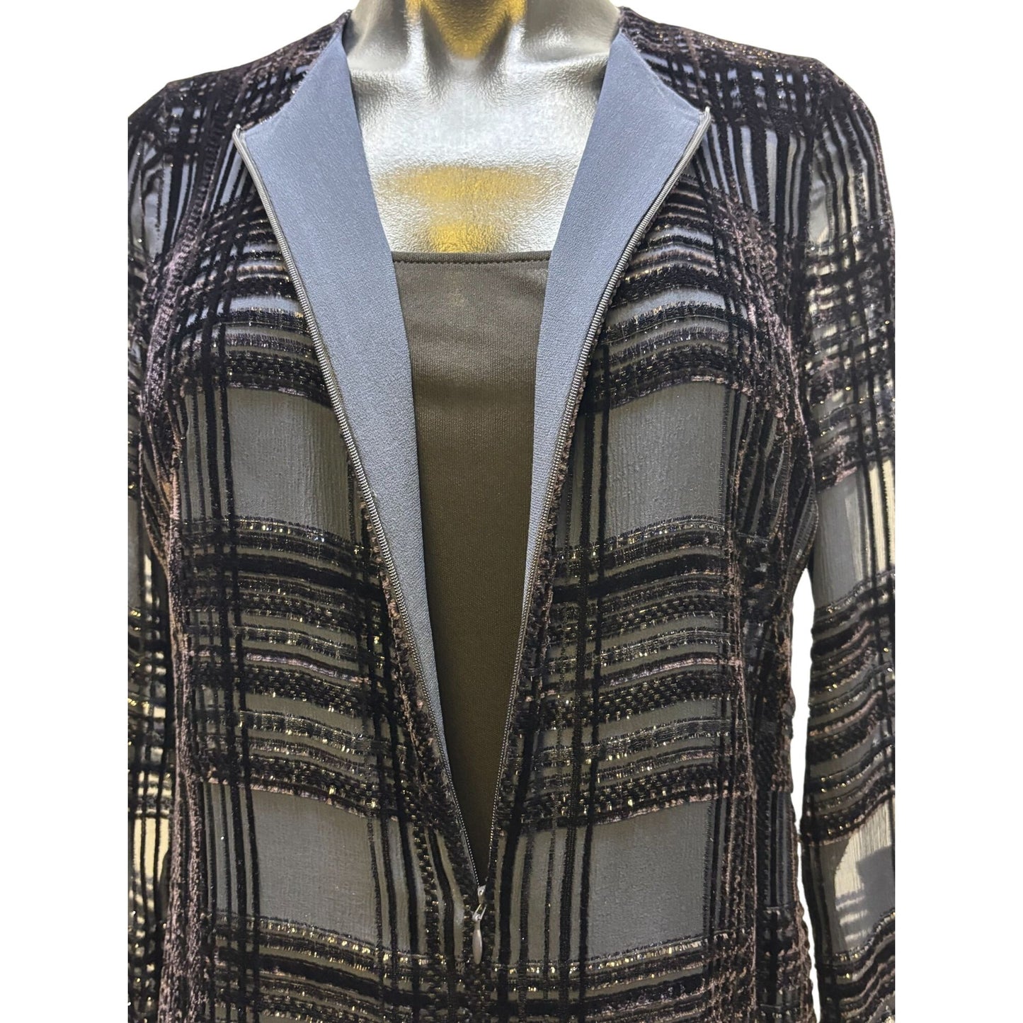 NWT Akris Sheer Tunic Midnight Blue Size 6 2p