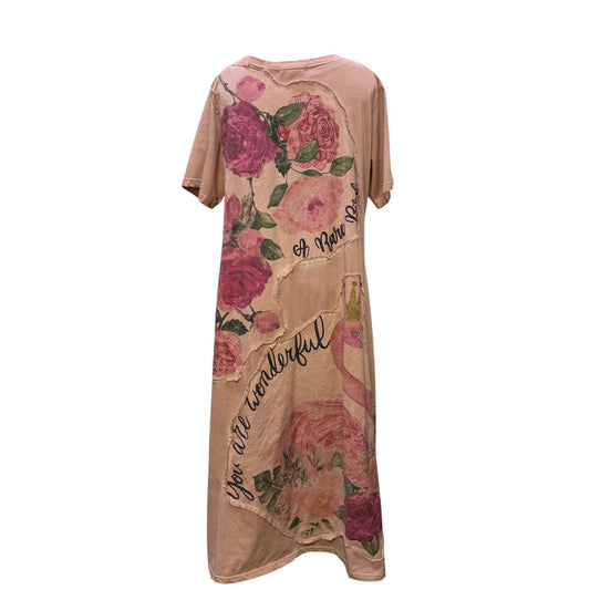 A Rare Bird Pink Flamingo Rose Maxi Dress OS