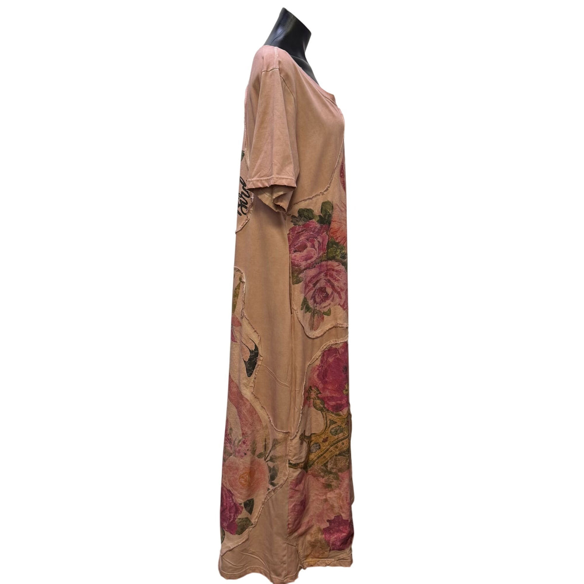 A Rare Bird Pink Flamingo Rose Maxi Dress OS