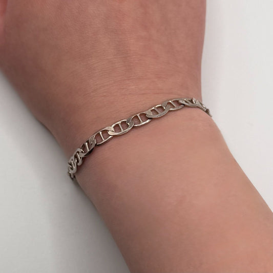 Curata 925 Sterling Silver Italian Chain Bracelet Made In Italy