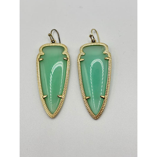 Kendra Scott Gold Green Elle Drop Earrings