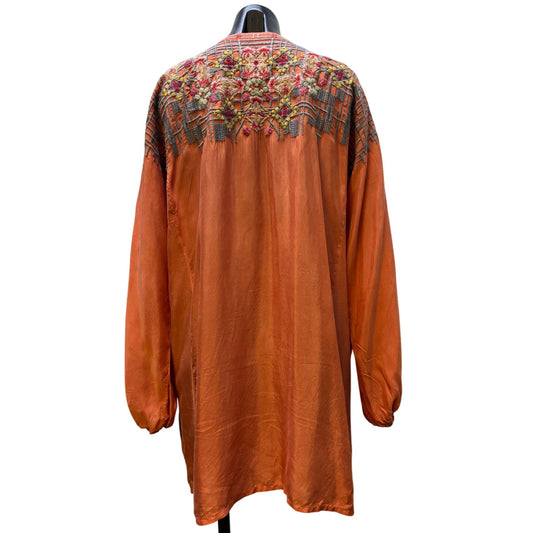 Biya Johnny Was Embroidered Tunic Blouse Peach Multi XL