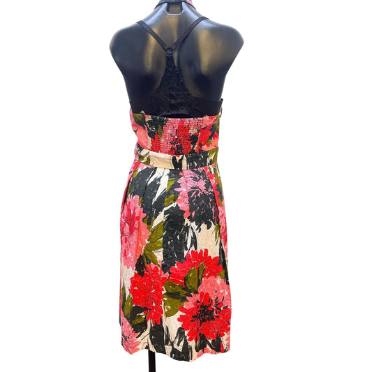 Muse Halter Neck Floral Print Dress Waist Wrap Tie 10