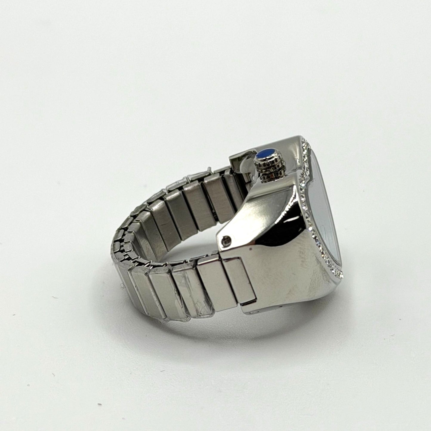 Invicta Angel Heart-Shaped Ring Watch With Blue Dial & Crystal Accents