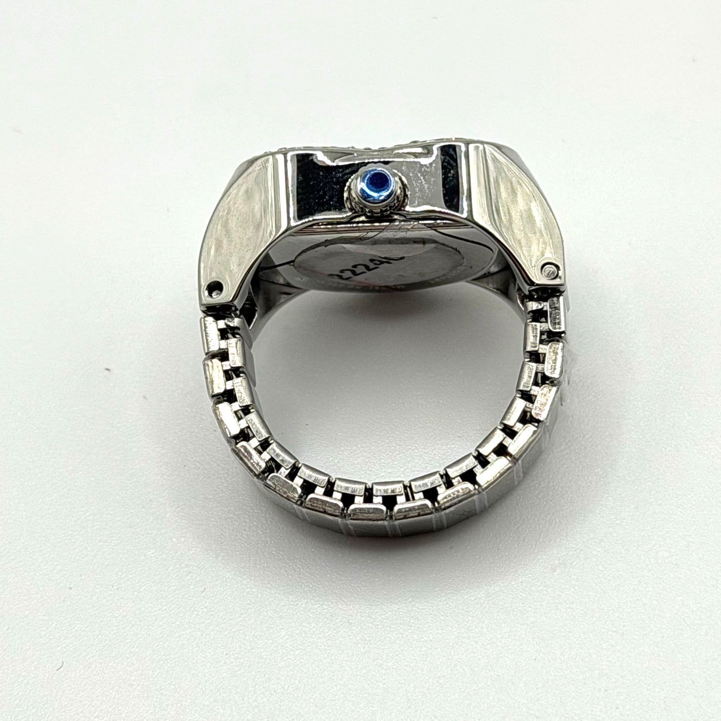 Invicta Angel Heart-Shaped Ring Watch With Blue Dial & Crystal Accents