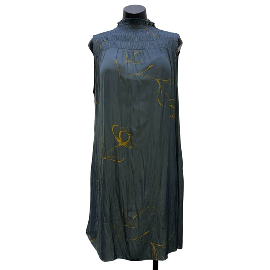 Grade & Gather Blue Floral Sleeveless Smocked Midi Dress Size L
