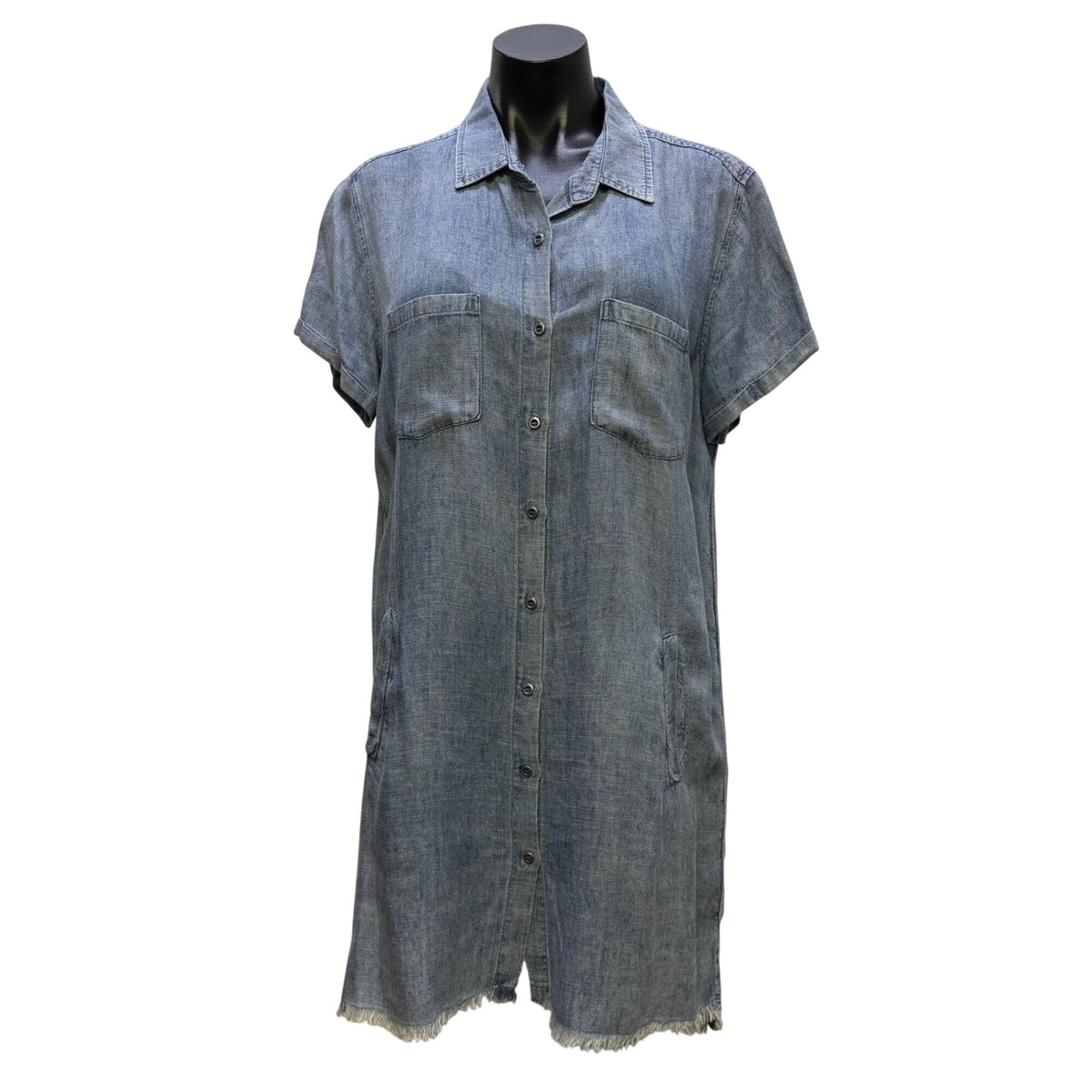 Billy T Blue Denim Button-Front Shirt Dress M