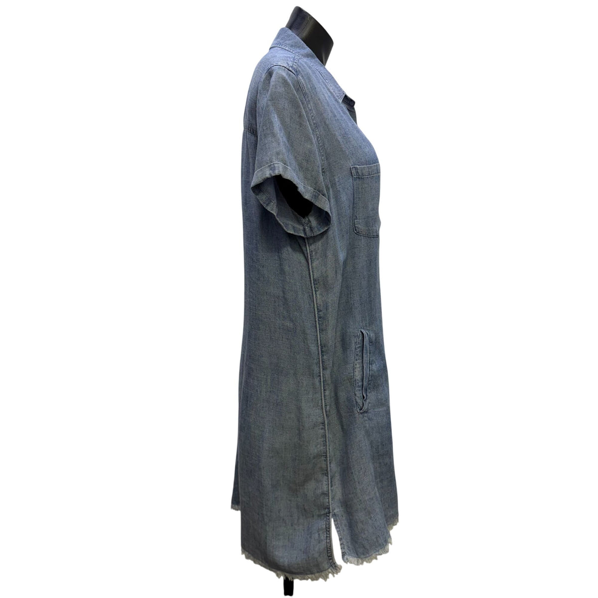 Billy T Blue Denim Button-Front Shirt Dress M