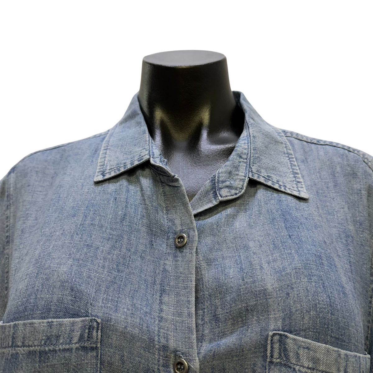 Billy T Blue Denim Button-Front Shirt Dress M