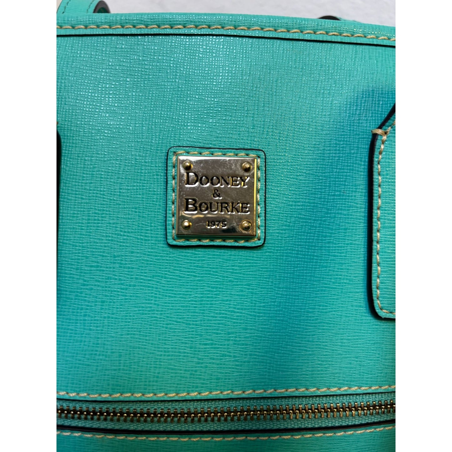 Dooney & Bourke Turquoise Green Leather Tote Bag