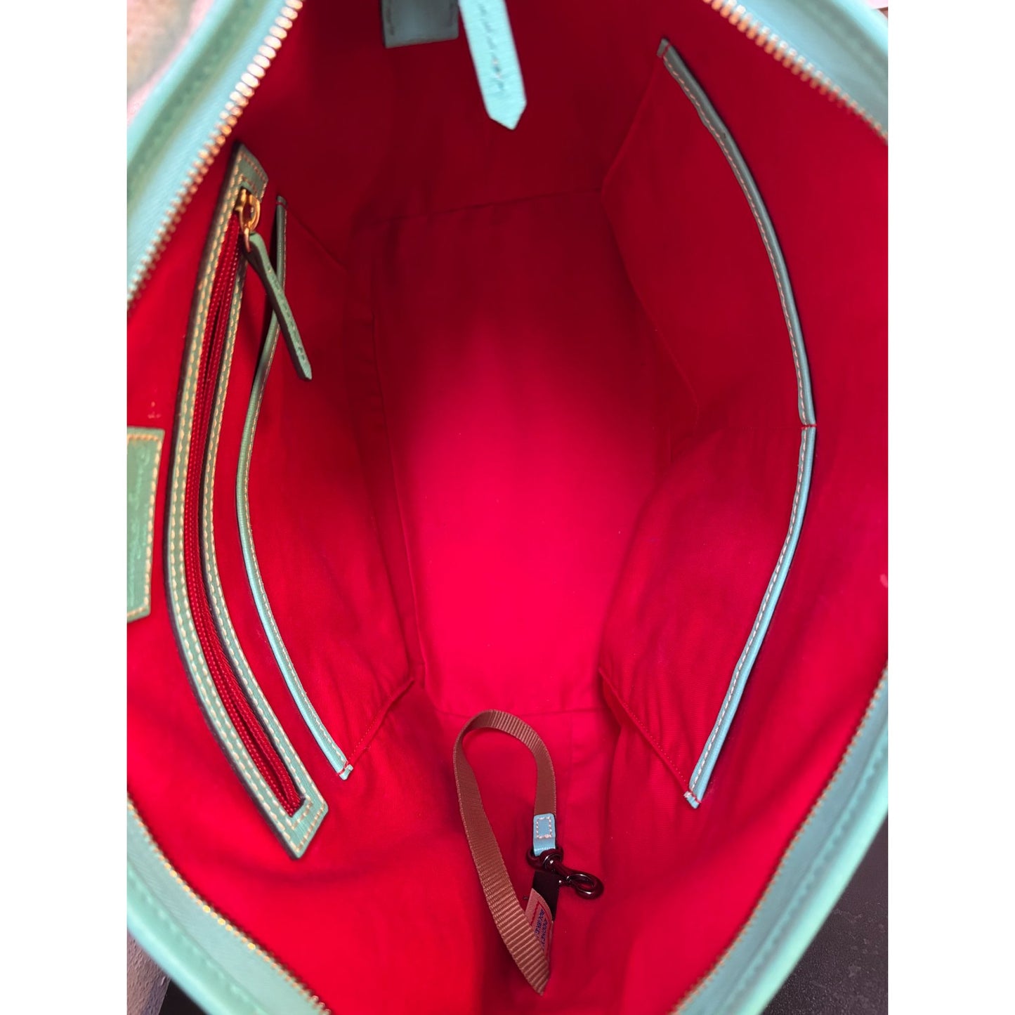 Dooney & Bourke Turquoise Green Leather Tote Bag