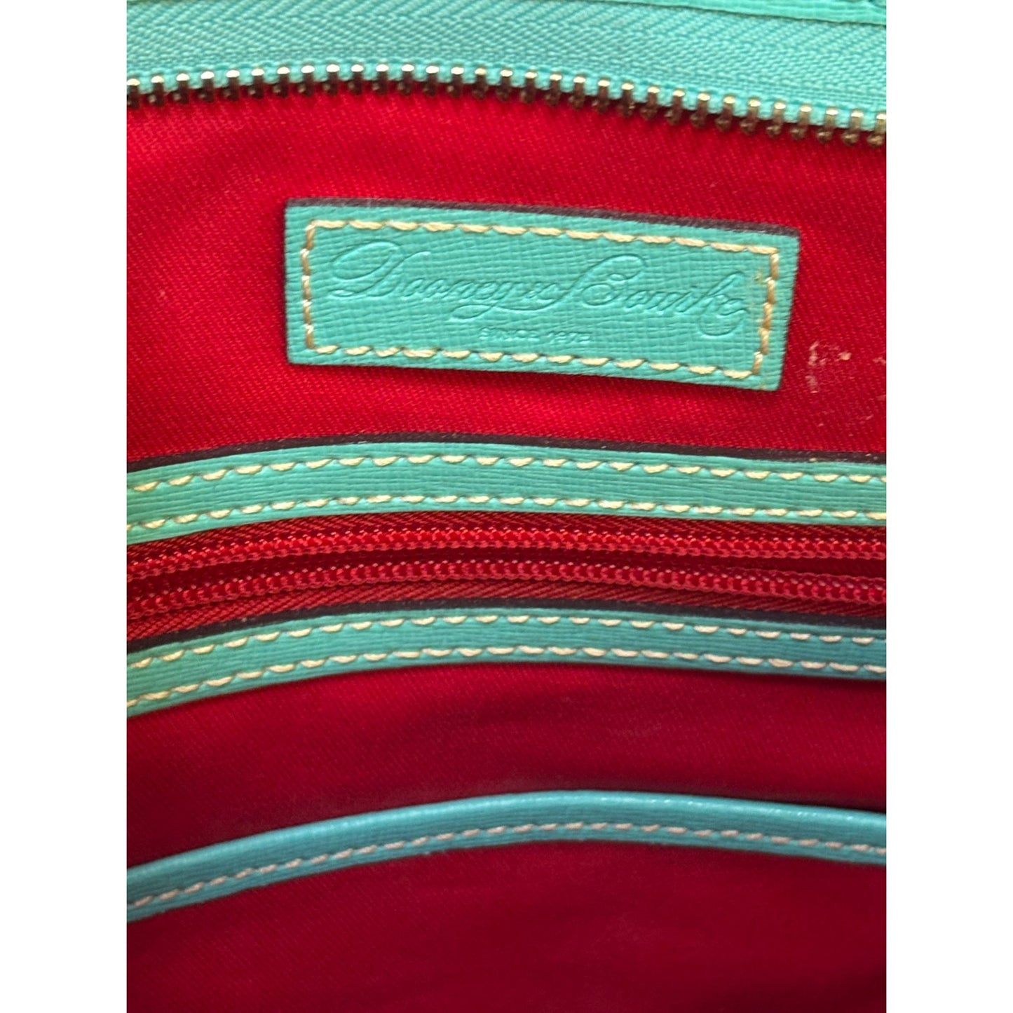 Dooney & Bourke Turquoise Green Leather Tote Bag