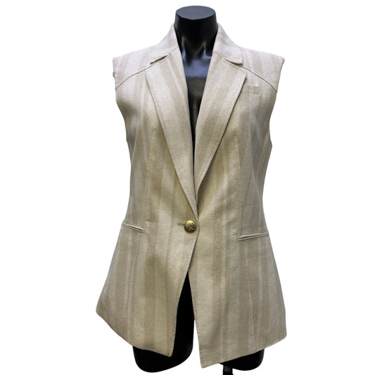 NWT Love Token Cheryl Khaki Cream Vest M