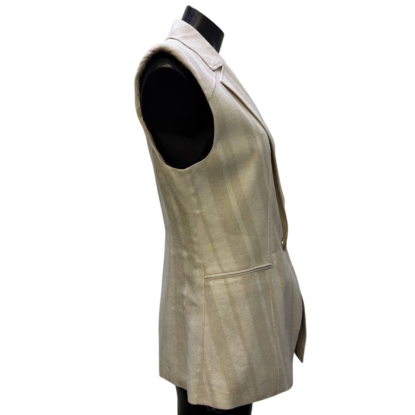 NWT Love Token Cheryl Khaki Cream Vest M