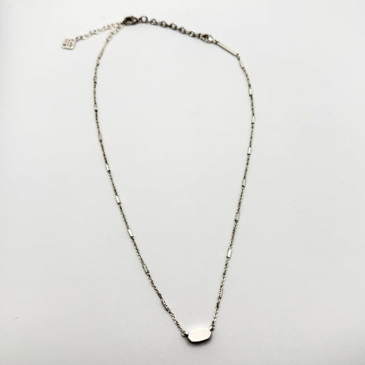 Kendra Scott Fern Pendant Necklace In Silver Tone With Adjustable Chain