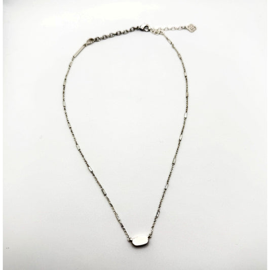 Kendra Scott Fern Pendant Necklace In Silver Tone With Adjustable Chain