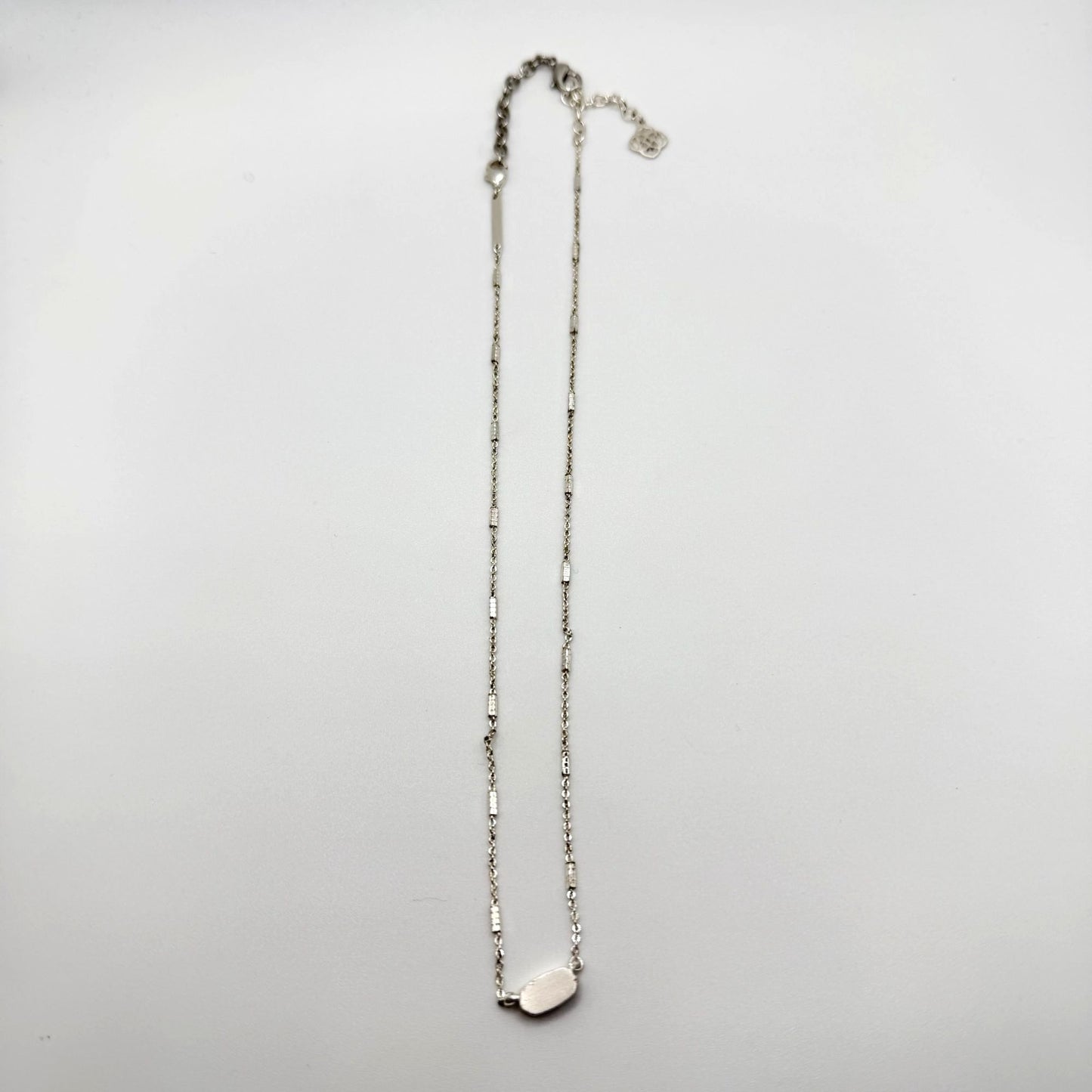 Kendra Scott Fern Pendant Necklace In Silver Tone With Adjustable Chain