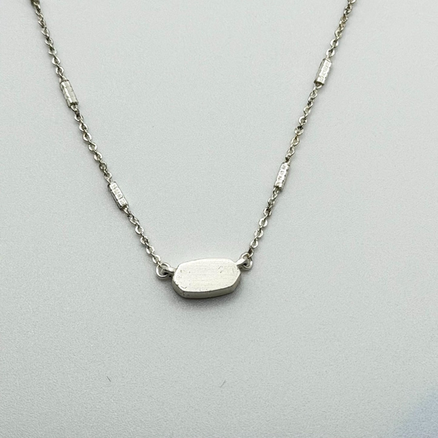 Kendra Scott Fern Pendant Necklace In Silver Tone With Adjustable Chain