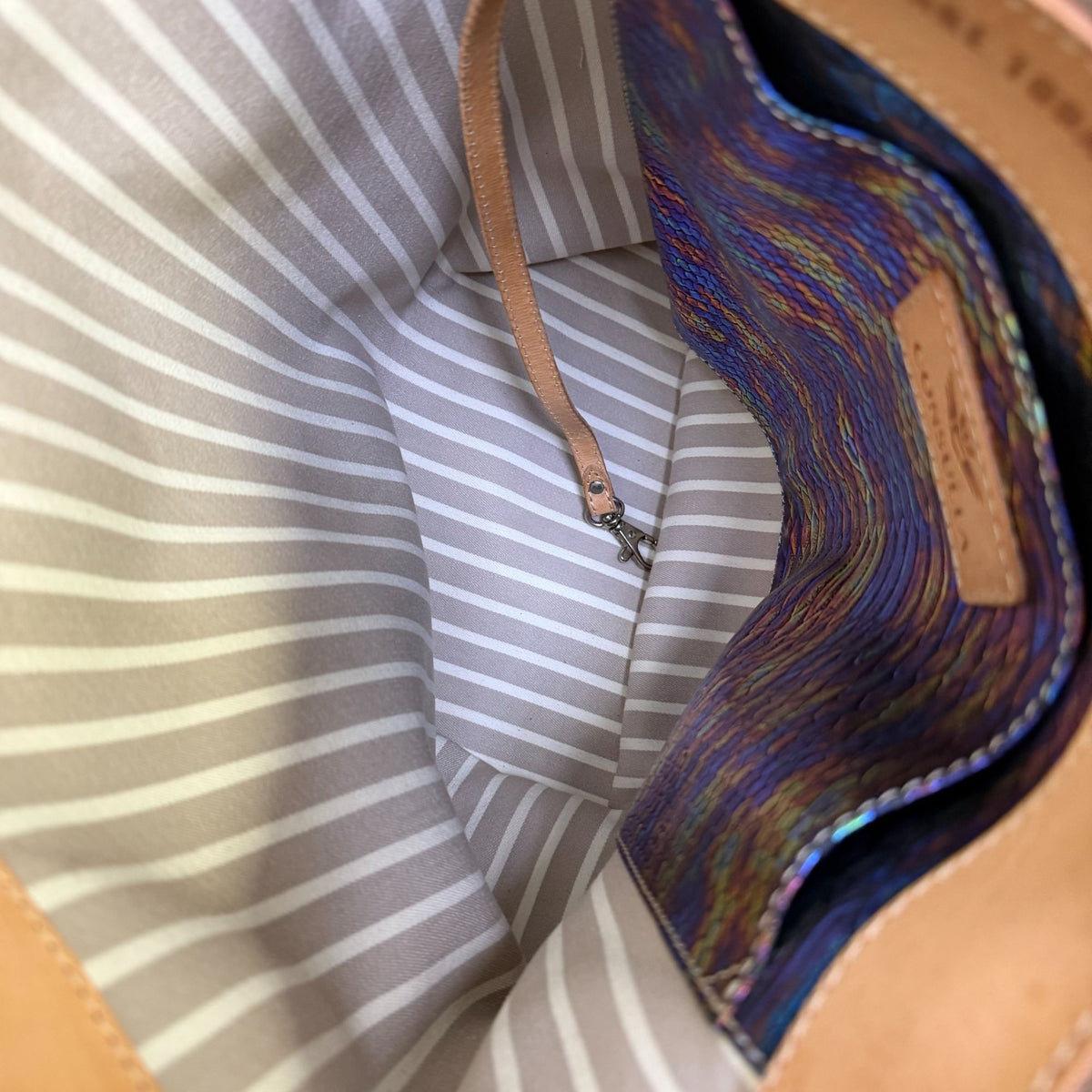 Consuela Grey Multi Embroidered Tote Bag