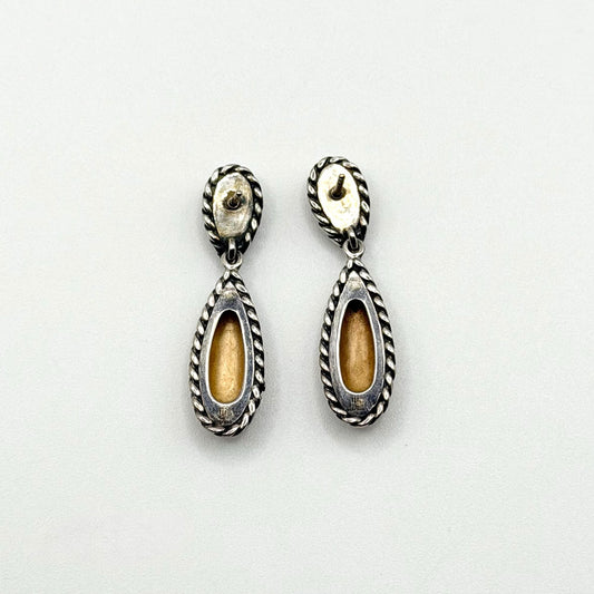 Retired James Avery 925/585 Sterling Silver & 14K Gold Dangle Earrings