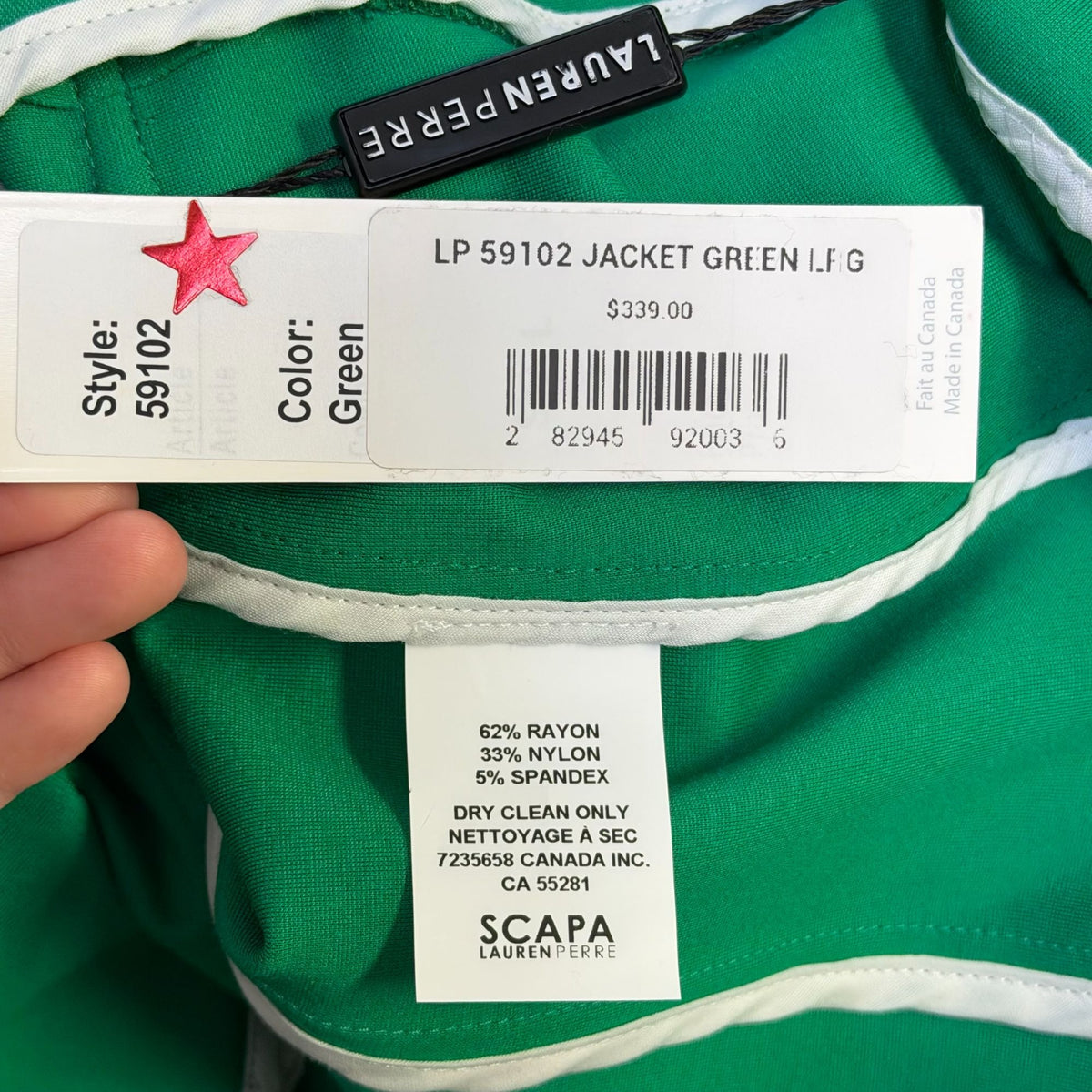 Scapa Lauren Perre Green Double-Breasted Blazer With Gold Buttons L